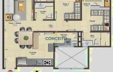 Imagem 14: Apartamento de 2 quartos sendo 2 suítes disponível para venda, Campinas, São José