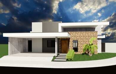 Imagem: A casa em condomínio possui 4 Dormitórios, 5 Banheiros, 2