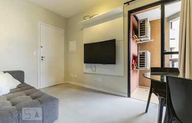 Imagem: O apartamento possui 1 Dormitório, 1 Banheiro, 1 Vaga na garagem