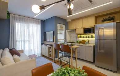 Imagem: O apartamento possui 2 Dormitórios, 1 Banheiro, 1 Vaga na garagem