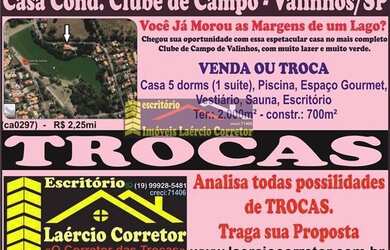 Imagem: A casa possui 5 Dormitórios, 5 Banheiros, 2 Vagas na garagem