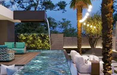 Imagem: A casa em condomínio possui 4 Dormitórios, 5 Banheiros, 2