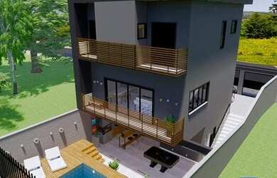 Imagem: A casa possui 3 Dormitórios, 5 Banheiros, 3 Vagas na garagem