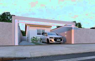 Imagem: A casa possui 3 Dormitórios, 2 Banheiros, 2 Vagas na garagem