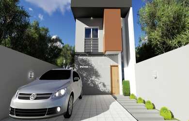 Imagem: A casa possui 3 Dormitórios, 2 Banheiros, 2 Vagas na garagem