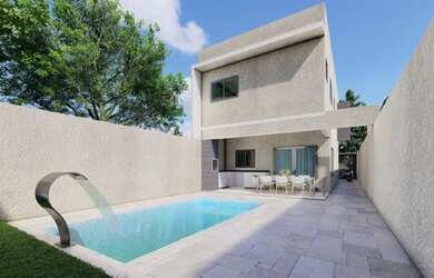 Imagem: A casa possui 3 Dormitórios, 3 Banheiros, 2 Vagas na garagem