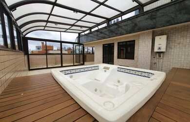 Imagem: O apartamento na cobertura possui 3 Dormitórios, 4 Banheiros