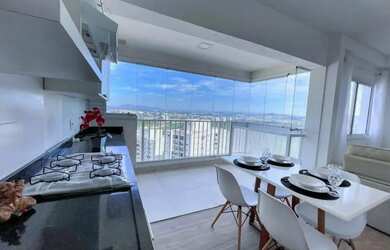 Imagem: O apartamento possui 1 Dormitório, 1 Banheiro, 1 Vaga na garagem