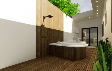 Imagem: A casa possui 3 Dormitórios, 2 Banheiros, 2 Vagas na garagem