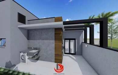 Imagem: A casa possui 3 Dormitórios, 1 Banheiro, 2 Vagas na garagem