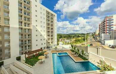 Imagem: O apartamento possui 1 Dormitório, 2 Banheiros, 1 Vaga na garagem