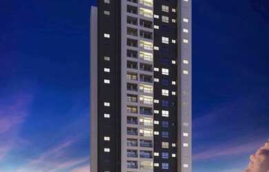 Imagem: O apartamento possui 1 Dormitório, 2 Banheiros, 1 Vaga na garagem