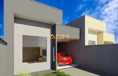 Imagem: A casa possui 3 Dormitórios, 2 Banheiros, 2 Vagas na garagem