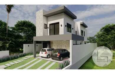 Imagem: A casa em condomínio possui 4 Dormitórios, 4 Banheiros, 4