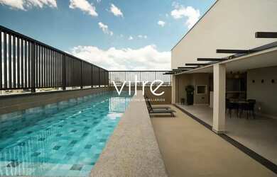 Imagem: O apartamento possui 1 Dormitório, 1 Banheiro, 1 Vaga na garagem