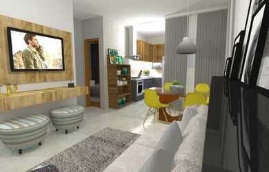 Imagem: O apartamento possui 2 Dormitórios, 3 Banheiros, 1 Vaga na