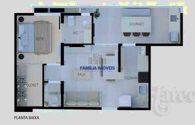 Imagem 2: Apartamento à venda Santos/SP Boqueirão sacada gourmet 1 suítes lazer