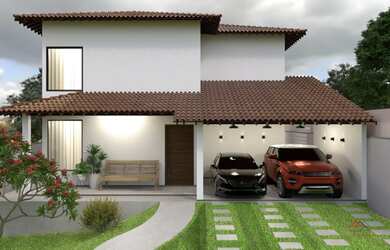 Imagem: A casa possui 4 Dormitórios, 3 Banheiros, 2 Vagas na garagem