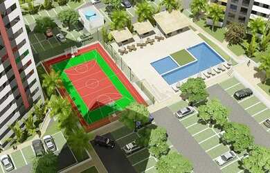 Imagem: O apartamento possui 2 Dormitórios, 1 Banheiro, 1 Vaga na garagem