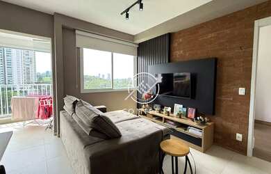 Imagem: O apartamento possui 1 Dormitório, 2 Banheiros, 1 Vaga na garagem