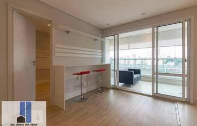 Imagem: O apartamento possui 1 Dormitório, 2 Banheiros, 1 Vaga na garagem