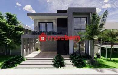 Imagem: A casa em condomínio possui 4 Dormitórios, 4 Banheiros, 2