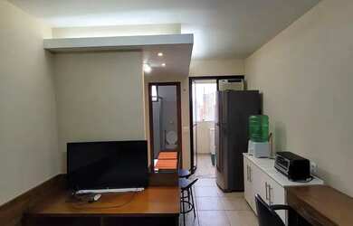 Imagem: O studio possui 1 Dormitório, 1 Banheiro, 30m² de Área e