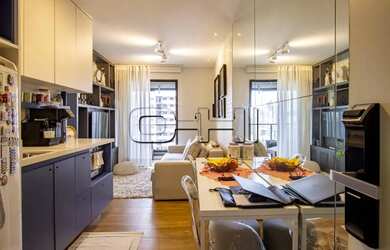 Imagem: O apartamento possui 1 Dormitório, 1 Banheiro, 1 Vaga na garagem