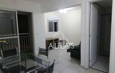 Imagem: O apartamento possui 1 Dormitório, 1 Banheiro, 1 Vaga na garagem