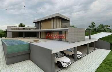 Imagem: A casa possui 4 Dormitórios, 2 Banheiros, 5 Vagas na garagem