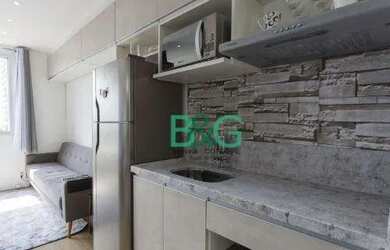 Imagem: O studio possui 1 Dormitório, 1 Banheiro, 19m² de Área e