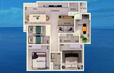 Imagem 3: Apartamento com 3 dormitórios à venda por R$ 715.000,00 - Eliana - Guaratuba/PR