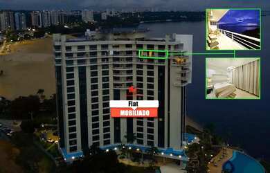 Imagem: O apartamento possui 1 Dormitório, 1 Banheiro, 1 Vaga na garagem