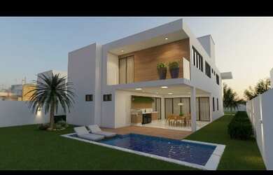 Imagem: A casa em condomínio possui 5 Dormitórios, 5 Banheiros, 4