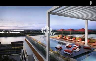 Imagem: O apartamento na cobertura possui 1 Dormitório, 1 Banheiro