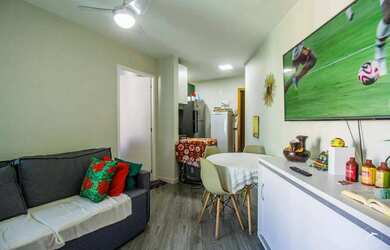 Imagem: O apartamento possui 1 Dormitório, 1 Banheiro, 1 Vaga na garagem