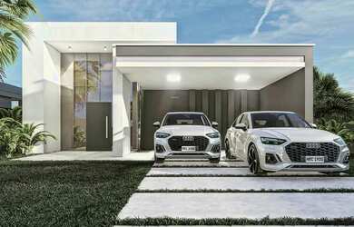 Imagem: A casa em condomínio possui 4 Dormitórios, 4 Banheiros, 4