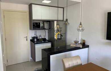 Imagem: O apartamento possui 1 Dormitório, 1 Banheiro, 1 Vaga na garagem