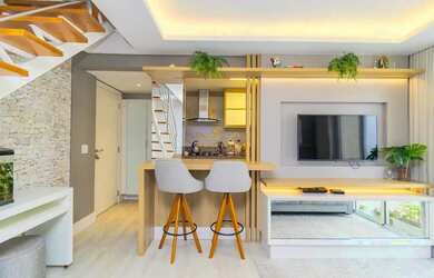 Imagem: O apartamento na cobertura possui 4 Dormitórios, 3 Banheiros