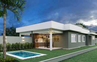 Imagem: A casa possui 3 Dormitórios, 2 Banheiros, 3 Vagas na garagem