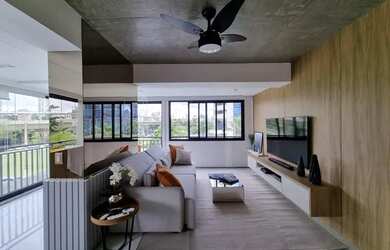 Imagem: O apartamento possui 1 Dormitório, 2 Banheiros, 1 Vaga na garagem