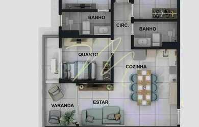 Imagem: O apartamento possui 3 Dormitórios, 2 Banheiros, 1 Vaga na
