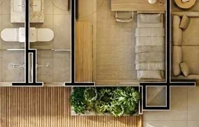Imagem: Apartamento Giardino de 2 quartos, sendo um suíte, no Costa