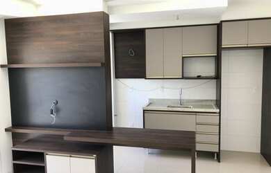 Imagem: O apartamento possui 1 Dormitório, 1 Banheiro, 1 Vaga na garagem