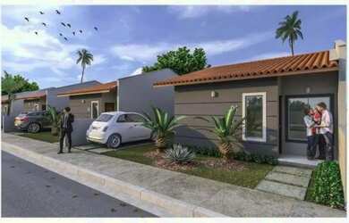 Imagem: A casa possui 2 Dormitórios, 2 Banheiros, 2 Vagas na garagem