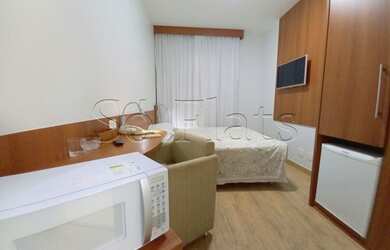 Imagem: O studio possui 1 Dormitório, 1 Banheiro, 1 Vaga na garagem