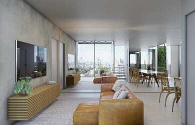 Imagem: O apartamento na cobertura possui 2 Dormitórios, 1 Banheiro