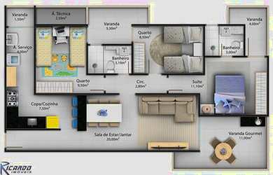 Imagem 4: Apartamento à venda 3 quartos, frente mar, lazer completo, Praia do Morro, Guarapari, ES