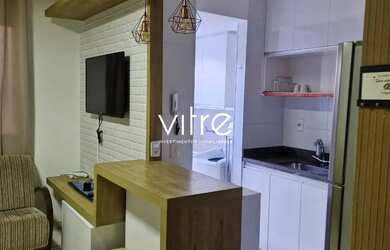 Imagem: O apartamento possui 2 Dormitórios, 1 Banheiro, 1 Vaga na garagem