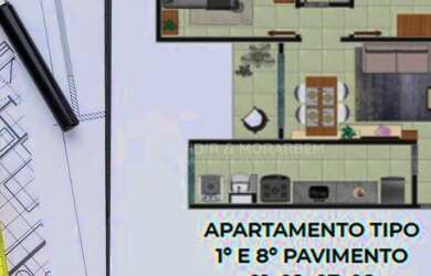 Imagem: O apartamento possui 2 Dormitórios, 1 Banheiro, 1 Vaga na garagem